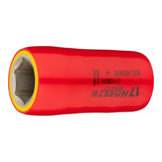 HAZET Steckschlüssel-Einsatz Sechskant schutzisoliert 900KV-17 Vierkant hohl 12,5 mm (1/2 Zoll) Außen-Sechskant-Tractionsprofil 17 mm