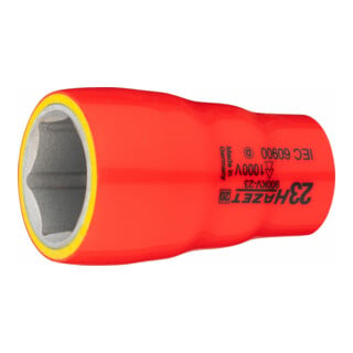 HAZET Steckschlüssel-Einsatz Sechskant schutzisoliert 900KV-23 Vierkant hohl 12,5 mm (1/2 Zoll) Außen-Sechskant-Tractionsprofil 23 mm