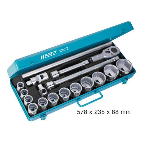 HAZET Steckschlüssel-Satz 1002Z Vierkant hohl 20 mm (3/4 Zoll) Anzahl Werkzeuge: 18