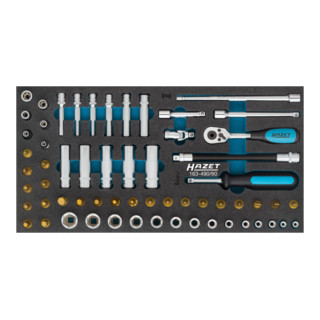 HAZET Steckschlüssel-Satz 163-490/60 Vierkant hohl 6,3 mm (1/4 Zoll) Außen TORX Profil, Außen-Sechskant-Tractionsprofil, Innen TORX Profil, Innen-Sechskant Profil, Kreuzschlitz Profil PH, Pozidriv Profil PZ, Sc