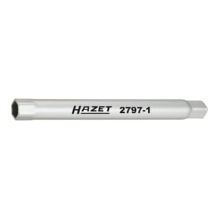 HAZET Stoßfänger-Rohr-Steckschlüssel 2797-1 Vierkant hohl 6,3 mm (1/4 Zoll) Außen-Sechskant Profil 10