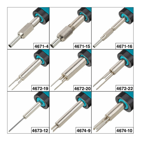 HAZET SYSTEM-KABEL-Entriegeler-Sortiment 4670-6/9 Anzahl Werkzeuge: 9