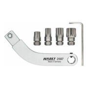 HAZET Türscharnier Einsteck-Werkzeug, gebogener Bithalter, Einsteck-Vierkant 9 x 12 mm, Sechskant hohl 8 mm (5/16 Zoll), Innen TX Profil, Innen Vielzahn Profil XZN, T45, M8, M10, M12