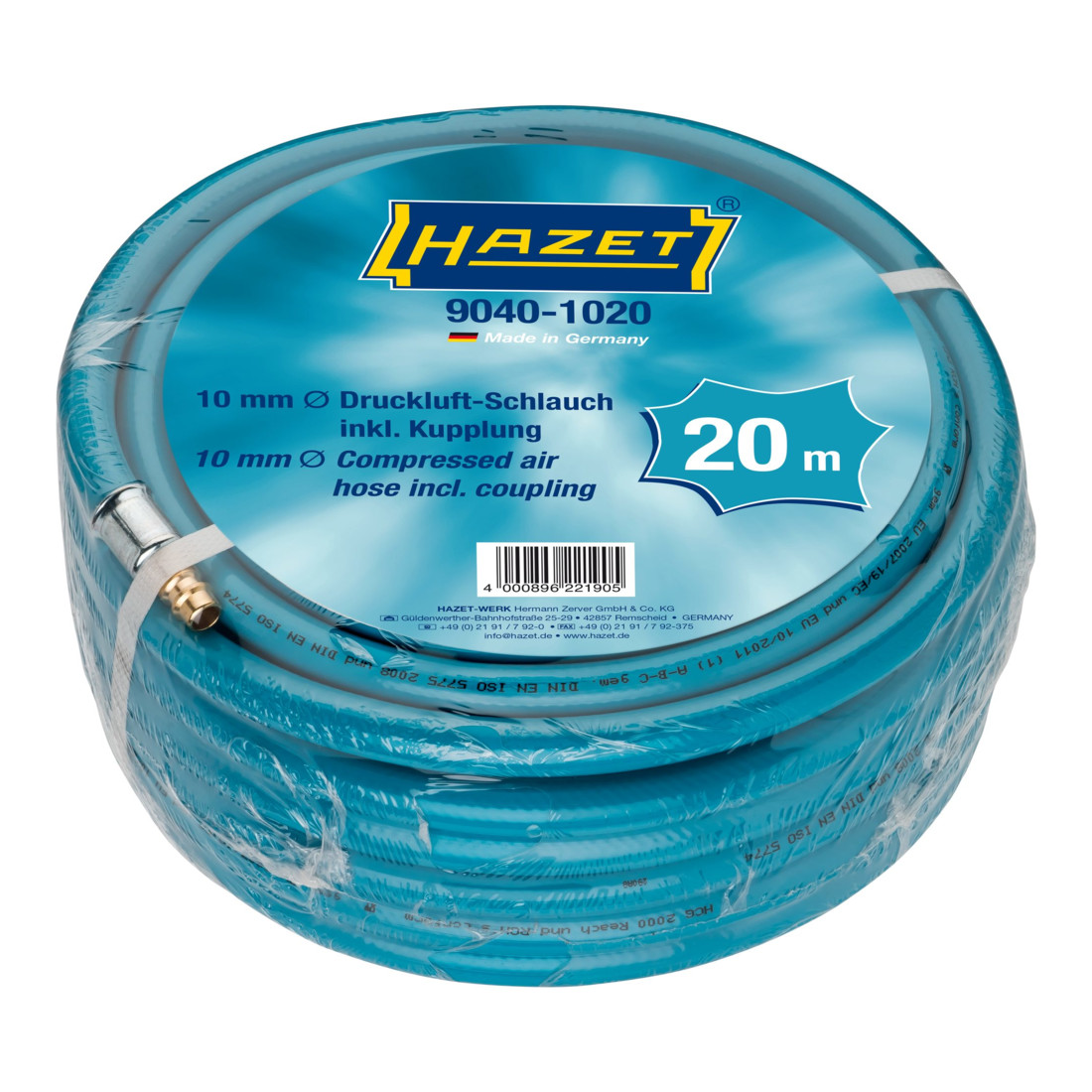 HAZET Tuyau d'air comprimé avec raccord rapide et embout de raccordement 9040-1020