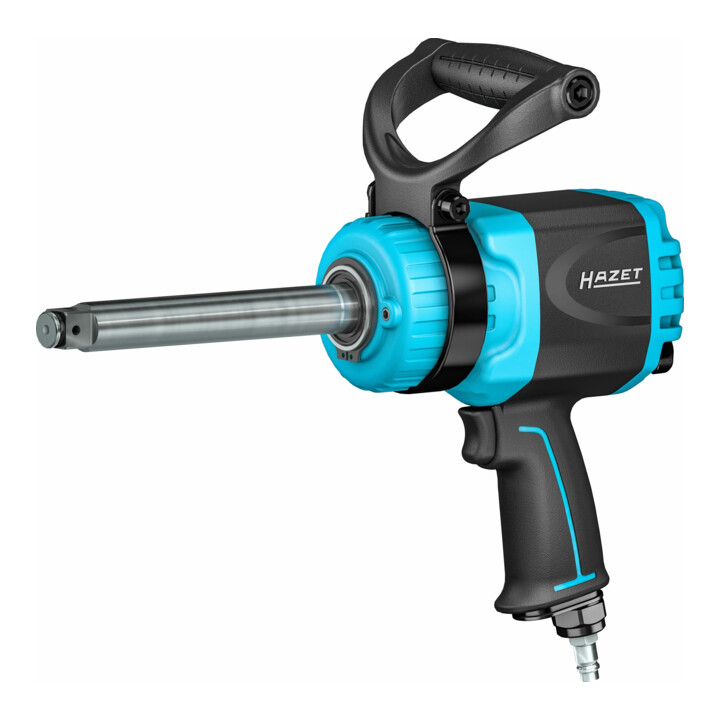 HAZET Twin Turbo Faust Schlagschrauber 9012PTT, Lösemoment maximal [Nm]: 550 Nm, 1/2 Zoll (12,5 mm) Vierkant, L x B x H: 85 mm x 64 mm x 141 mm, Hochleistungs-Doppelhammer-Schlagwerk