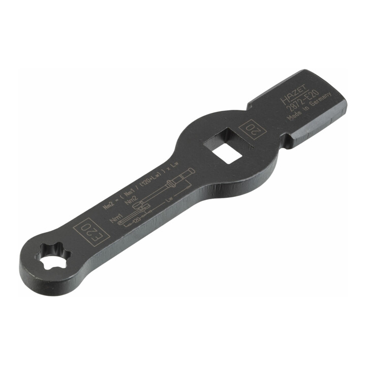 HAZET TX Schlag-Schlüssel mit 2 Schlagflächen 2872-E20 Vierkant hohl 20 mm (3/4 Zoll) Außen TX Profil E20