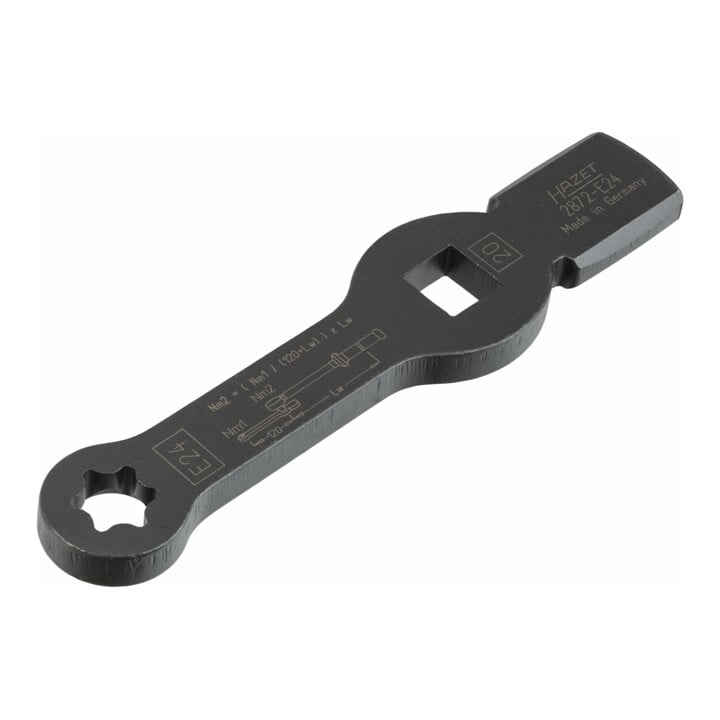 HAZET TX Schlag-Schlüssel mit 2 Schlagflächen 2872-E24 Vierkant hohl 20 mm (3/4 Zoll) Außen TX Profil E24
