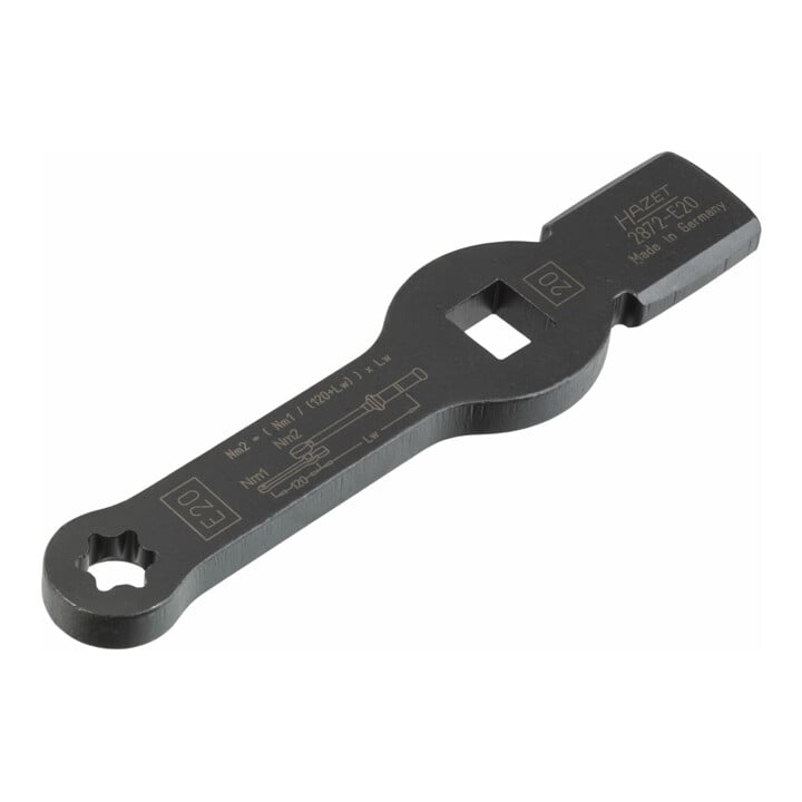 HAZET TX-slagsleutel ∙ met 2 slagvlakken 2872-E20 ∙ Vierkant hol 20 mm (3/4 inch) ∙ Buiten-TX-profiel ∙ E20