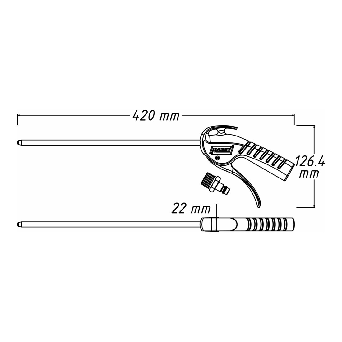 HAZET uitblaaspistool 300 mm 9040P-2