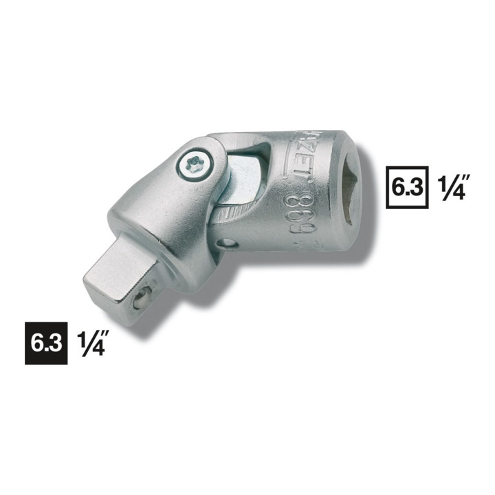 HAZET Universeel scharnier 869 ∙ Vierkant hol 6,3 mm (1/4 inch) ∙ Vierkant massief 6,3 mm (1/4 inch)