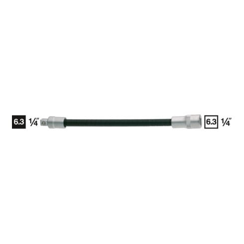 HAZET Verlengstuk ∙ flexibel 870 ∙ Vierkant hol 6,3 mm (1/4 inch) ∙ Vierkant massief 6,3 mm (1/4 inch)