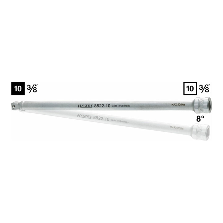 HAZET Verlengstuk ∙ scharnierbaar 8822-1 ∙ Vierkant hol 10 mm (3/8 inch) ∙ Vierkant massief 10 mm (3/8 inch)