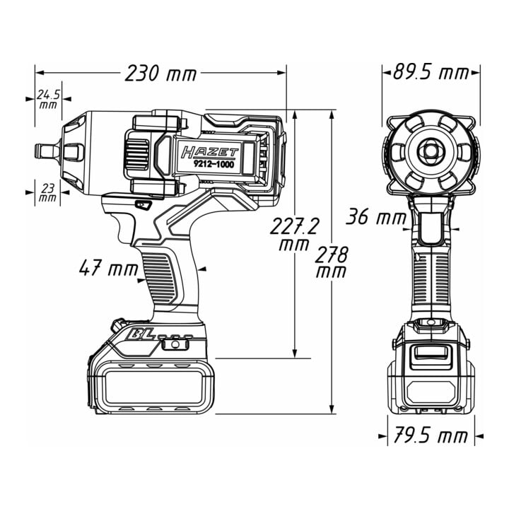 HAZET Visseuse à choc sans fil 9212-1000LB/3