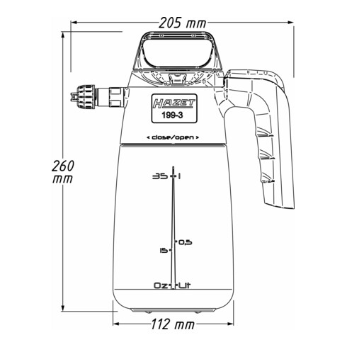 HAZET Vordruck-Spritzgerät, Schaum 199-3