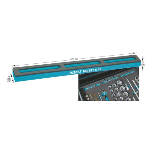 HAZET Weichschaum-Einlage mit Kleinteilefächern 163-522X40, 522 x 40 x 33 mm