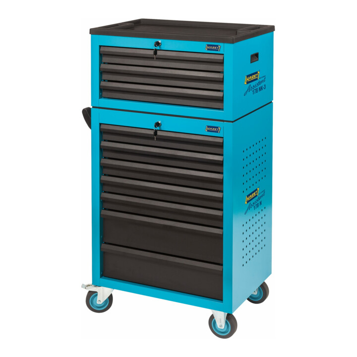 HAZET Werkplaatswagen Assistent 178N-10 Laden plat: 8 x 80 x 527 x 348 mm Laden hoog: 2 x 165 x 527 x 348 mm
