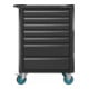 HAZET Werkplaatswagen Assistent 179N-7-RAL9005 Laden plat: 5 x 77 x 522 x 398 mm Laden hoog: 2 x 162 x 522 x 398 mm-2