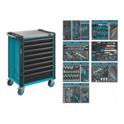 HAZET Werkplaatswagen Assistent 179NX-8/244 Laden plat: 7 x 81 x 522 x 398 mm Laden hoog: 1 x 166 x 522 x 398 mm 244 onderdelen-1