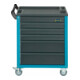 HAZET Werkstattwagen Assistent 176N-7, einzeln 176N-7, L x B x H: 780 mm x 500 mm x 1018 mm, Schubladen, flach: 5× 81 x 522 x 348 mm, Schubladen, hoch: 2× 166 x 522 x 348 mm-2