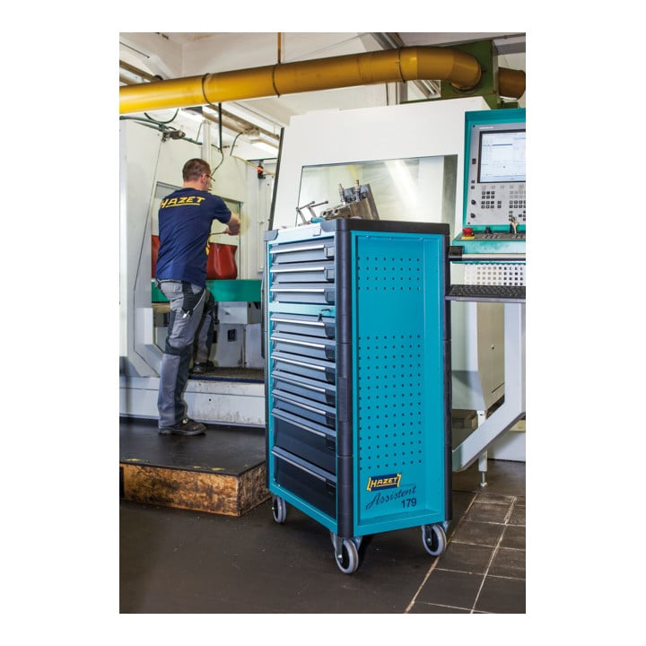 HAZET Werkstattwagen Assistent 179-10 Schubladen flach: 8 x 80 x 527 x 398 mm Schubladen hoch: 2 x 165 x 527 x 398 mm
