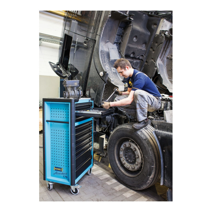 HAZET Werkstattwagen Assistent 179-10 Schubladen flach: 8 x 80 x 527 x 398 mm Schubladen hoch: 2 x 165 x 527 x 398 mm
