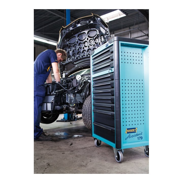 HAZET Werkstattwagen Assistent 179-10 Schubladen flach: 8 x 80 x 527 x 398 mm Schubladen hoch: 2 x 165 x 527 x 398 mm
