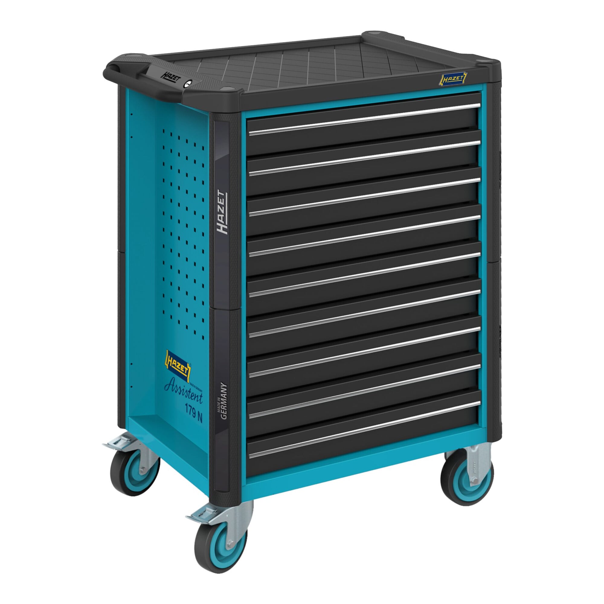HAZET Werkstattwagen Assistent 179N-9 Schubladen flach: 9 x 77 x 522 x 398 mm