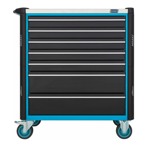 HAZET Werkstattwagen Assistent 179NXL, Sortiment 179NXL-7/382, 382-teilig, Schubladen, flach: 5× 81 x 696 x 398 mm, Schubladen, hoch: 2× 166 x 696 x 398 mm