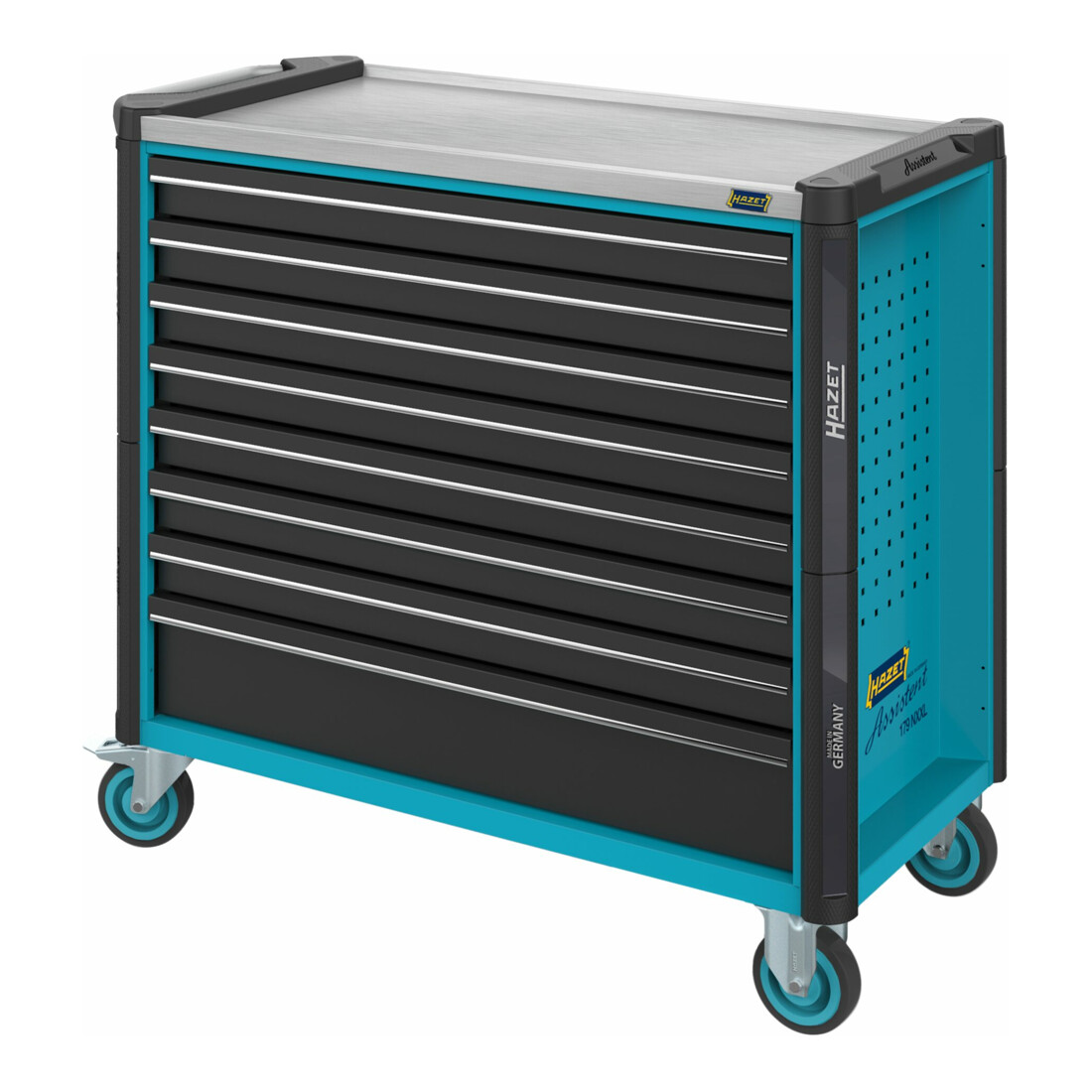 HAZET Werkstattwagen Assistent 179NXXL-8 Schubladen flach: 7 x 77 x 870 x 398 mm Schubladen hoch: 1 x 162 x 870 x 398 mm