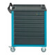 HAZET Werkstattwagen Assistent mit Sortiment 177-7/217 Schubladen flach: 6 x 80 x 527 x 348 mm Schubladen hoch: 1 x 165 x 527 x 348 mm Anzahl Werkzeuge: 217