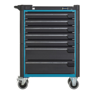 HAZET Werkstattwagen Assistent mit Sortiment 179-8-2700-163/296 Schubladen flach: 7 x 80 x 527 x 398 mm Schubladen hoch: 1 x 165 x 527 x 398 mm Anzahl Werkzeuge: 296