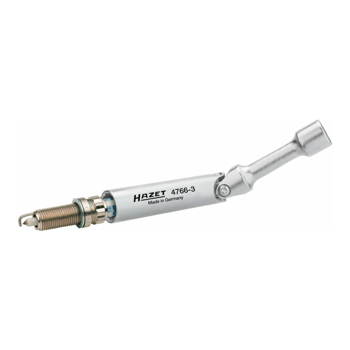 HAZET Zündkerzen-Schlüssel 4766-3 Vierkant hohl 10 mm (3/8") Außen-Doppel-Sechskant Profil 14 mm