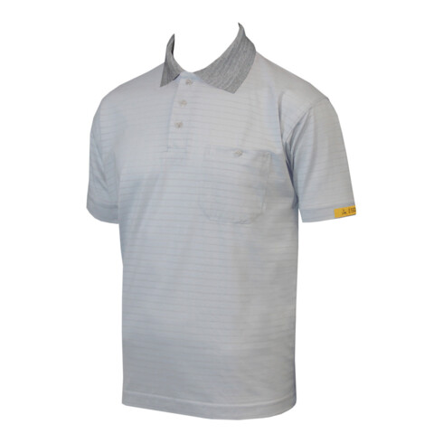 HB Tempex ESD Herren Polo-Shirt Conductex Cotton Knit, silbergrau, Größe: 2XL