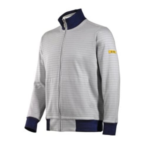 HB TEMPEX ESD-sweatjack CONDUCTEX Cotton Knit, zilvergrijs, Maat: S