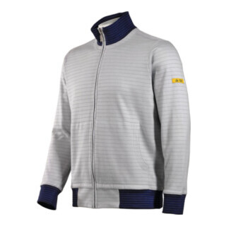 HB Tempex Sweat ESD CONDUCTEX Cotton Knit, gris argenté, Taille: L
