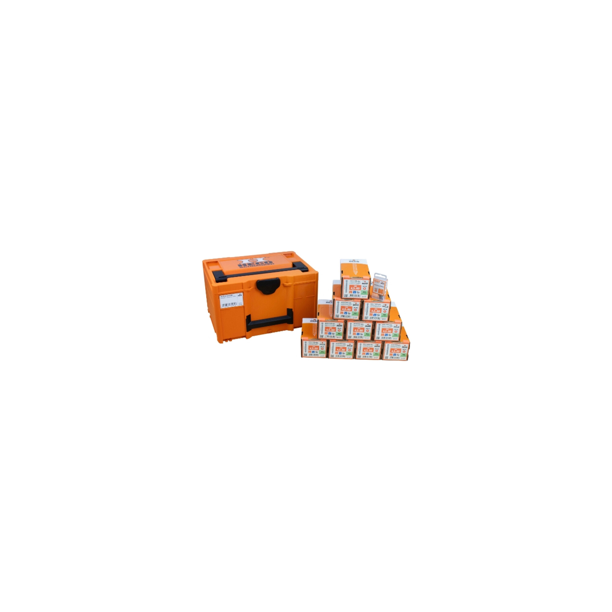 HECO Aktionskoffer "Fassade 2", HT-plus Fassadenschraube A2 4,5 x 60, Langbits HD-20 70mm, in Systainer3 M237