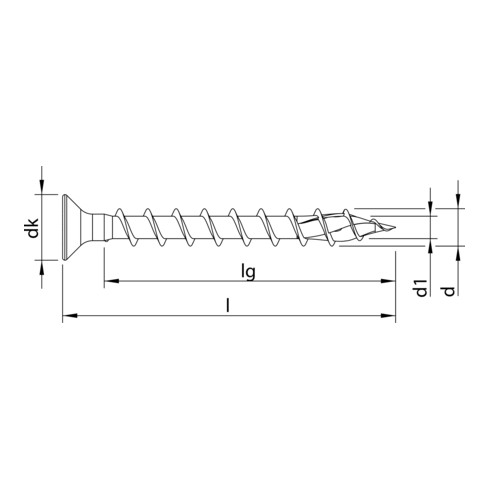 Heco Beschlagschraube TOPIX-plus 4,5 x 40, Senkkopf, HECO-Drive, Variables Vollgewinde, verzinkt blau, A3K