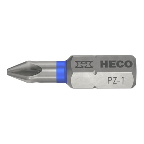 HECO Bits, Pozi-Drive, PZD-1, Farbring: blau, im Blister