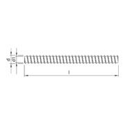 HECO Gewindestange WB-T 20,0 x 2200, ohne Antrieb, Vollgewinde, verzinkt blau, A2K, gleitbeschichtet