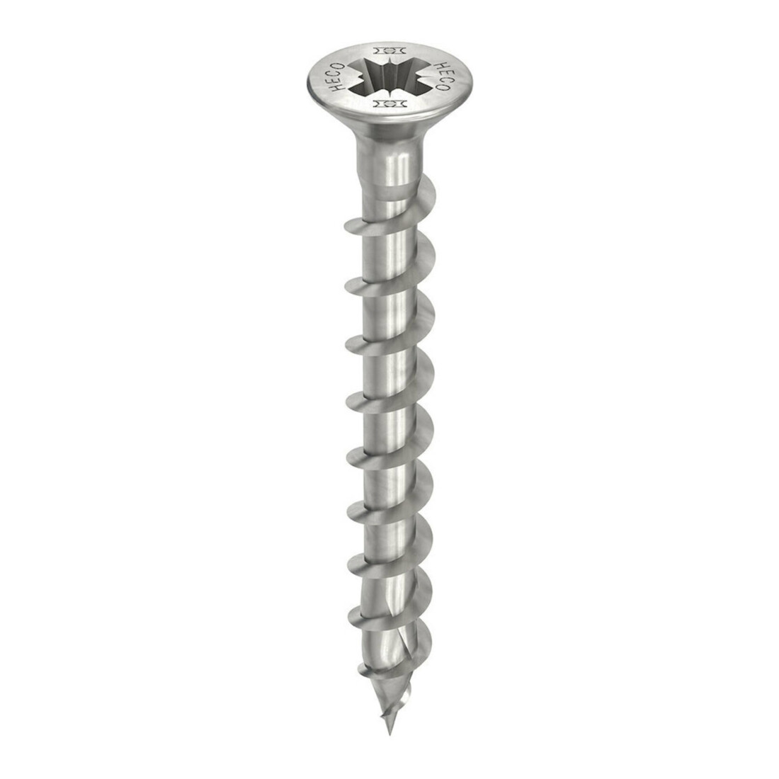 HECO HECO-TOPIX-plus A2 4,5 x 40 Vite per ferramenta, testa svasata, Pozi-Drive, filettatura totale variabile, non trattata, rivestimento scorrevole
