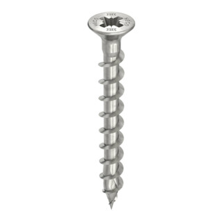 HECO HECO-TOPIX-plus A2 4,5 x 40 Vite per ferramenta, testa svasata, Pozi-Drive, filettatura totale variabile, non trattata, rivestimento scorrevole