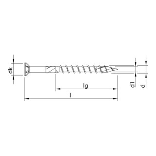 Heco-TOPIX-plus A2, Vite per terrazza, testa svasata, Heco-Drive, TG