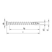 HECO HECO-TOPIX-plus A2 5,0 x 70 Vite per facciate, HECO-Drive, VVG-2