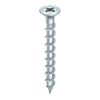 HECO HECO-TOPIX-plus bevestigingsschroef 4,5 x 40, verzonken kop, Pozi-Drive, variabel volledig schroefdraad, verzinkt blauw, A3K