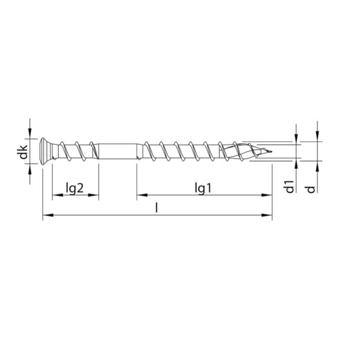 HECO HTP Terrassenschraube 5,0x60 A2 Linsensenkkopf HD UK KB
