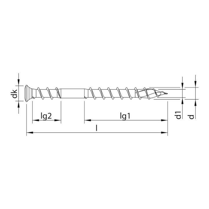 HECO HTP Terrassenschraube 5,0x60 A2 Linsensenkkopf HD UK KB