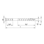 HECO HTP Vis de terrasse 5,0 x 70 A2 tête fraisée bombée HD UK KB-3