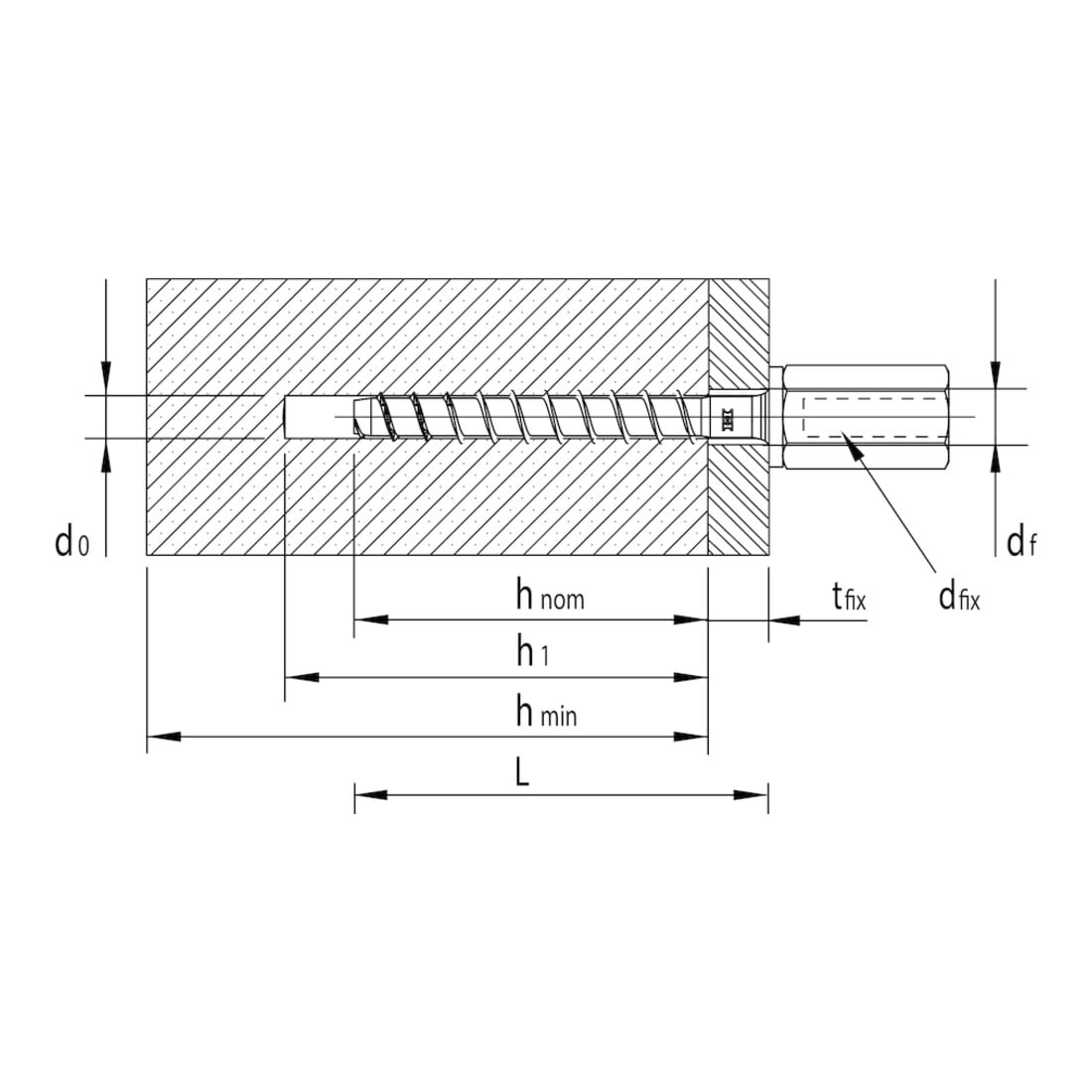 Heco MULTI-MONTI-plus I 10,0 x 60 Innengewindeanker Sechskant A2K