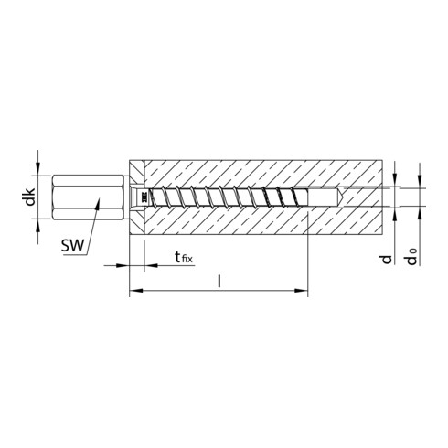 Heco MULTI-MONTI-plus I 10,0 x 60 Innengewindeanker Sechskant A2K