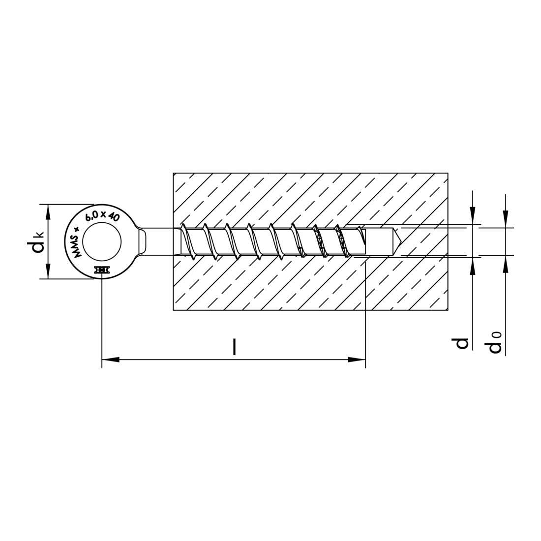 Heco MULTI-MONTI-plus R 6,0 x 40 Ringanker Setzwerkzeug A2K
